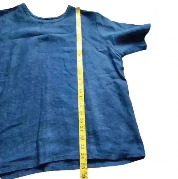 Flax by Jean Engelhart Linen Fundamental Tee Linen T Shirt Boho Minimal Women S - Picture 10 of 10